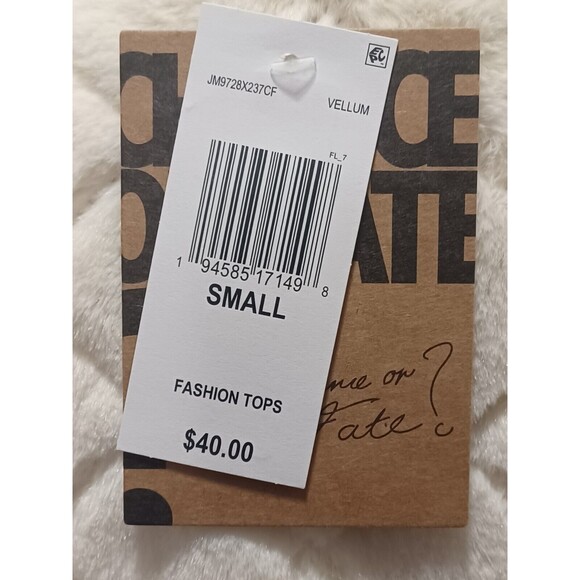 Chance or Fate Cream Diamond Furry sweater Size Small - Picture 4 of 7